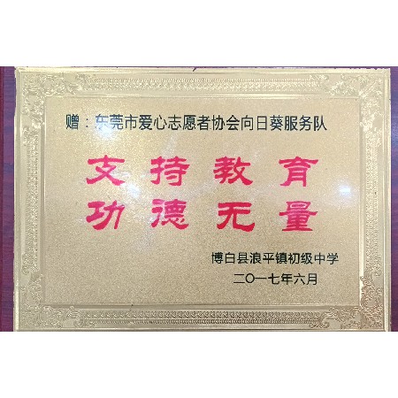 东莞市向日葵助学服务队-博白县浪平镇初级中学